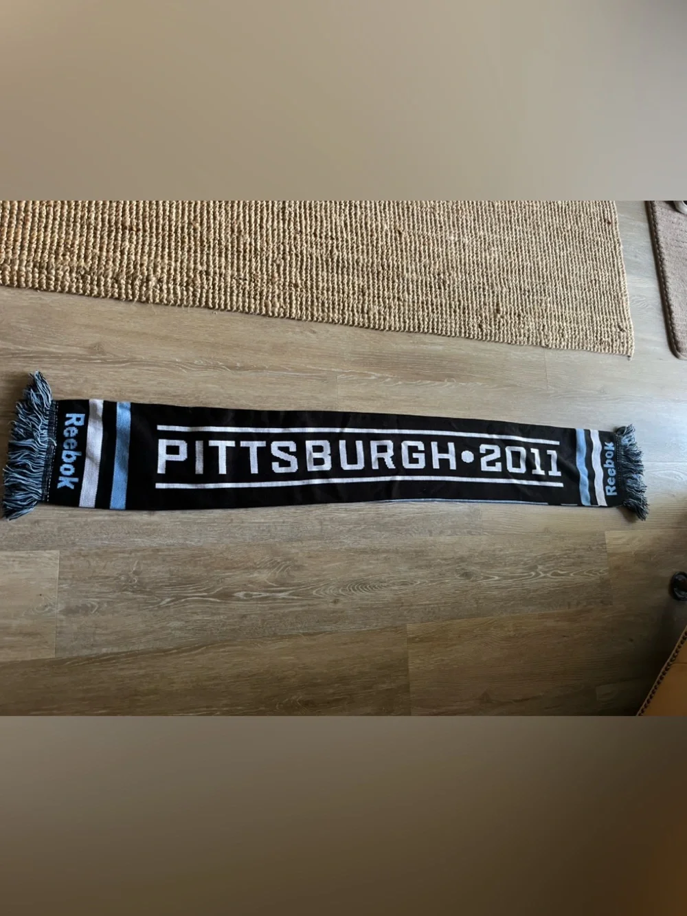 Reebok Pittsburgh 2011 Knit Scarf - Light Blue & White